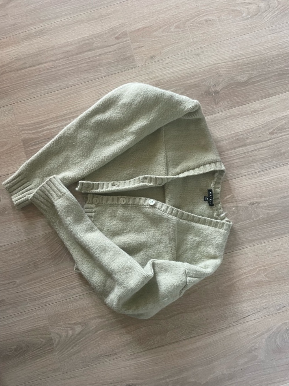 Light Green Button-Front Cardigan